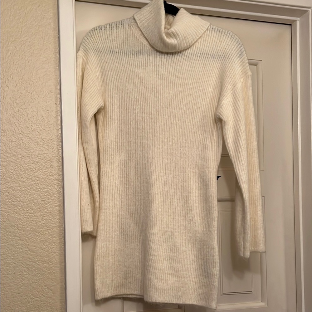 Women's Cream Turtleneck Sweater dress Abercrombie